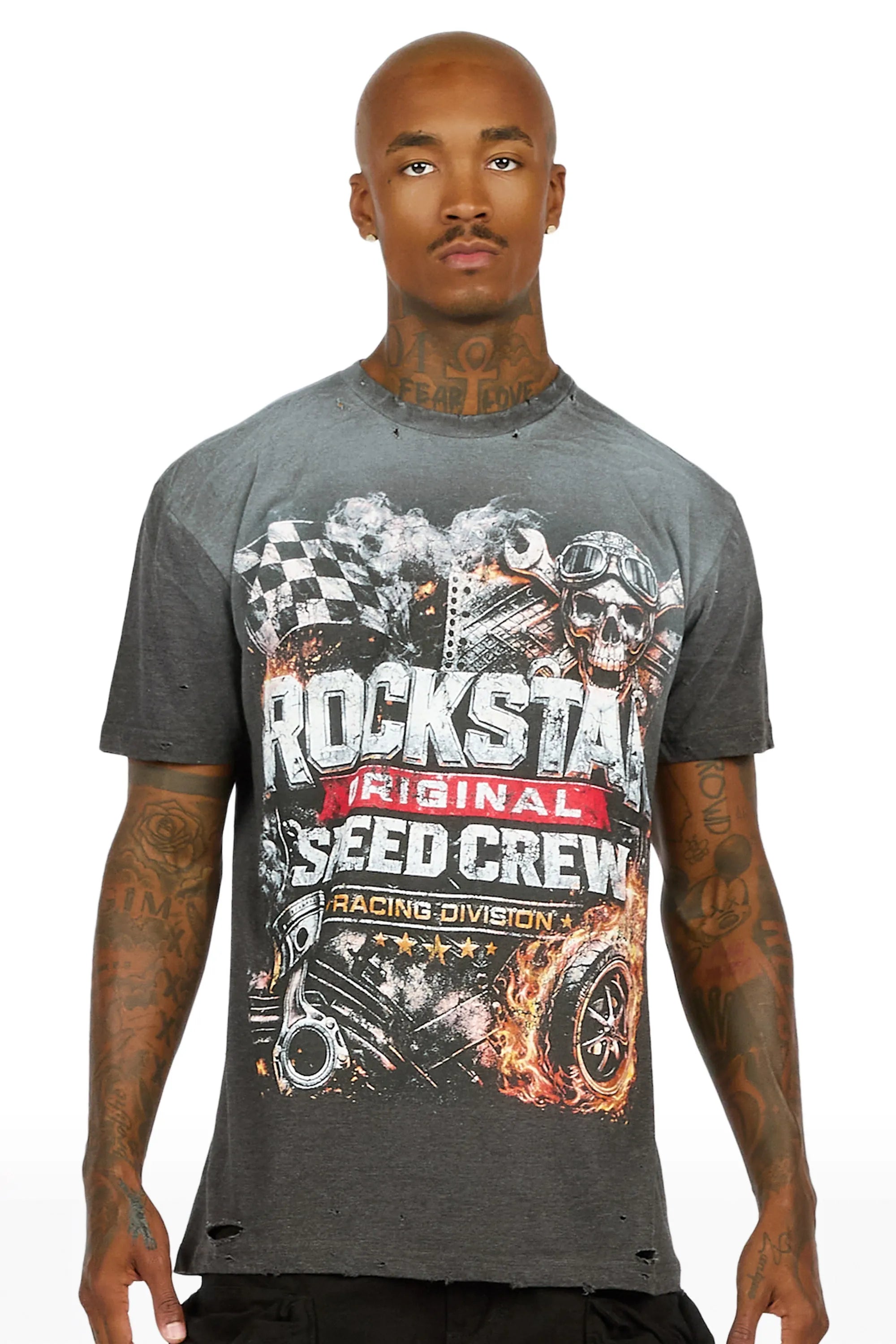 Cleaveland Charcoal Oversized Graphic T-Shirt - image 2