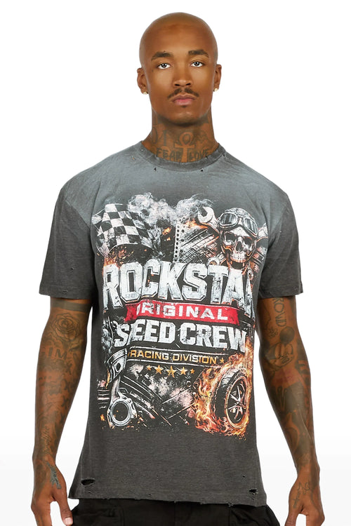 Cleaveland Charcoal Oversized Graphic T-Shirt - image 2