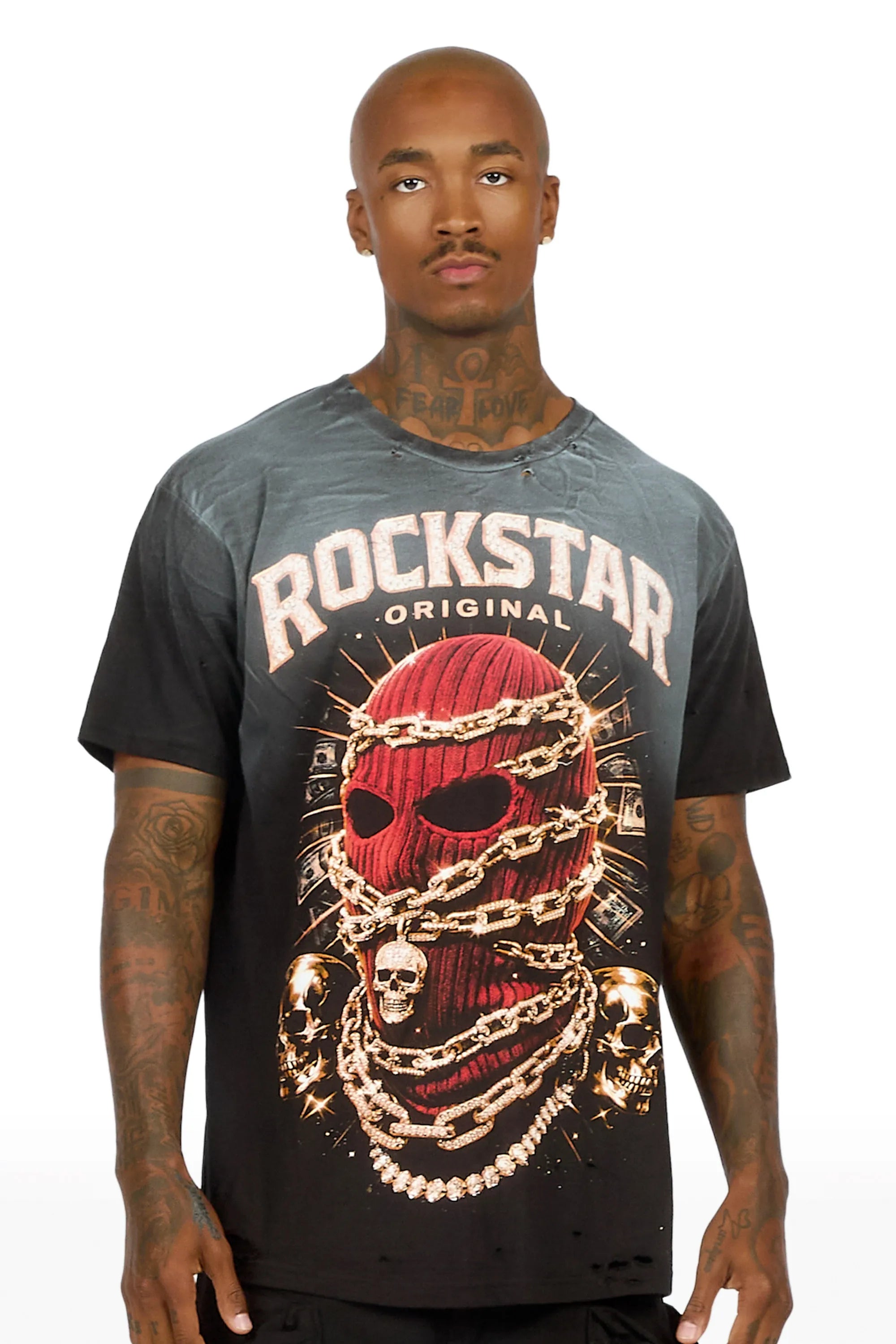 Fuston Black Oversized Graphic T-Shirt - image 2