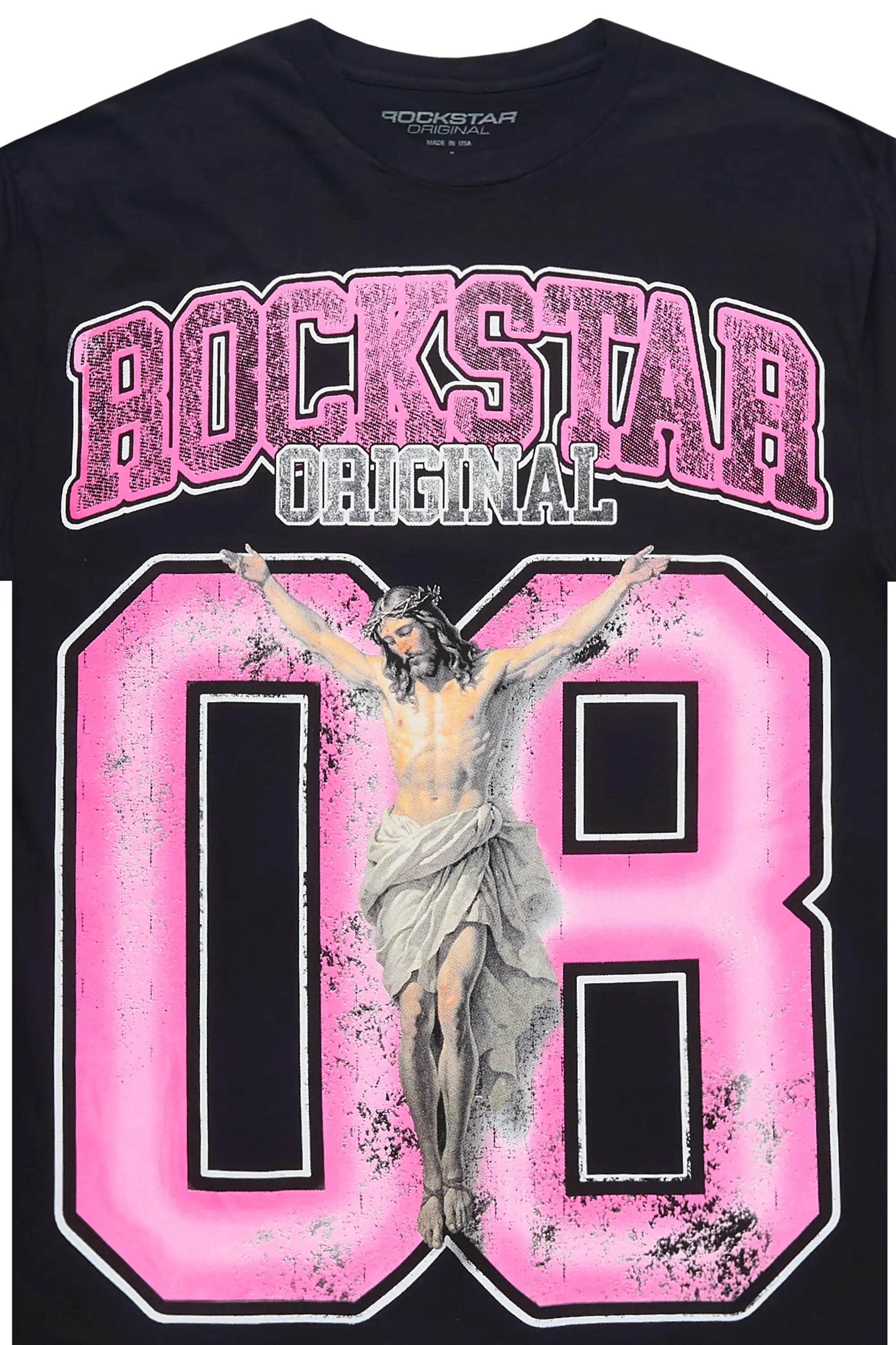 Fields 2.0 Black/Pink Oversized Graphic T-Shirt - image 2