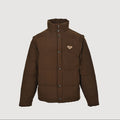 Prada Triangle Logo Down Vest — Dark Brown