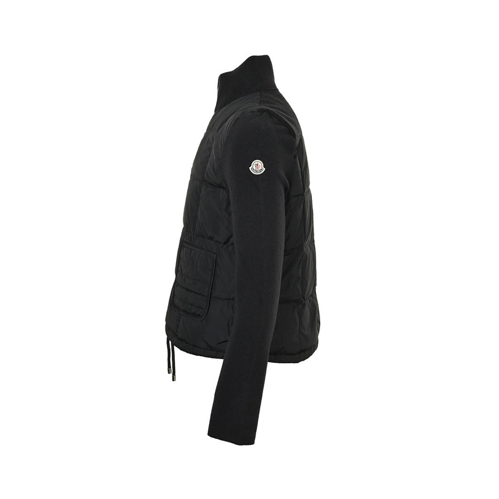 Moncler Hybrid Quilted Jacket — Knit Sleeve, Double Zip Small version