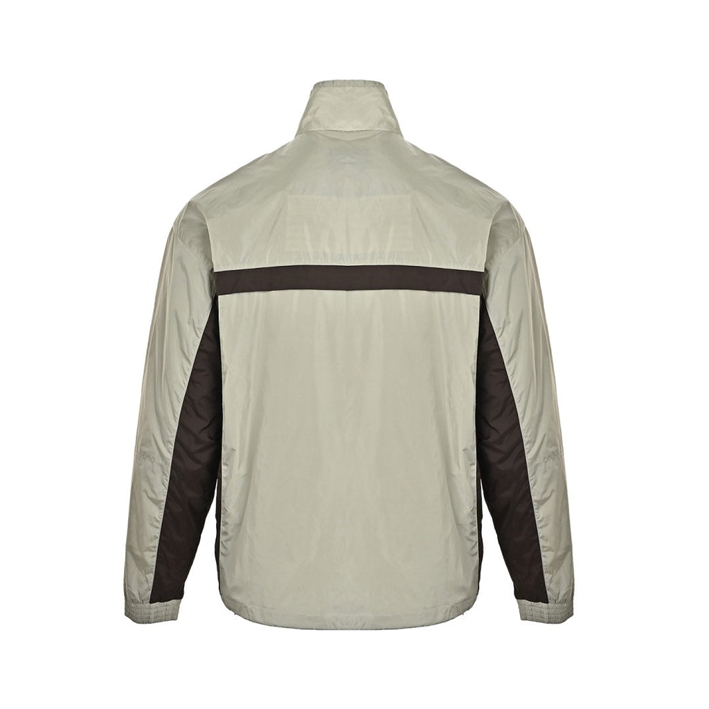 Prada Contrast-Panel Zip Jacket — Light Grey