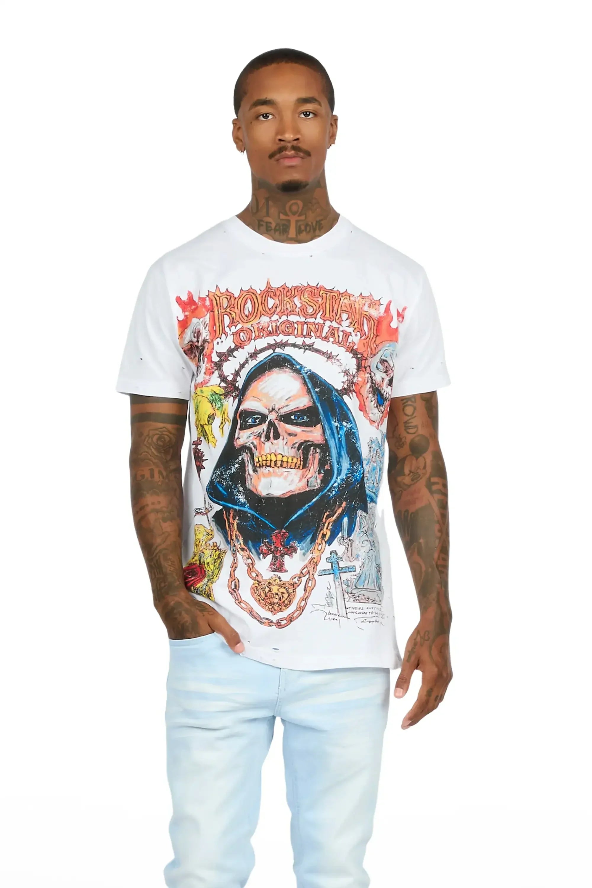 Chavis White Oversized Graphic T-Shirt - image 2