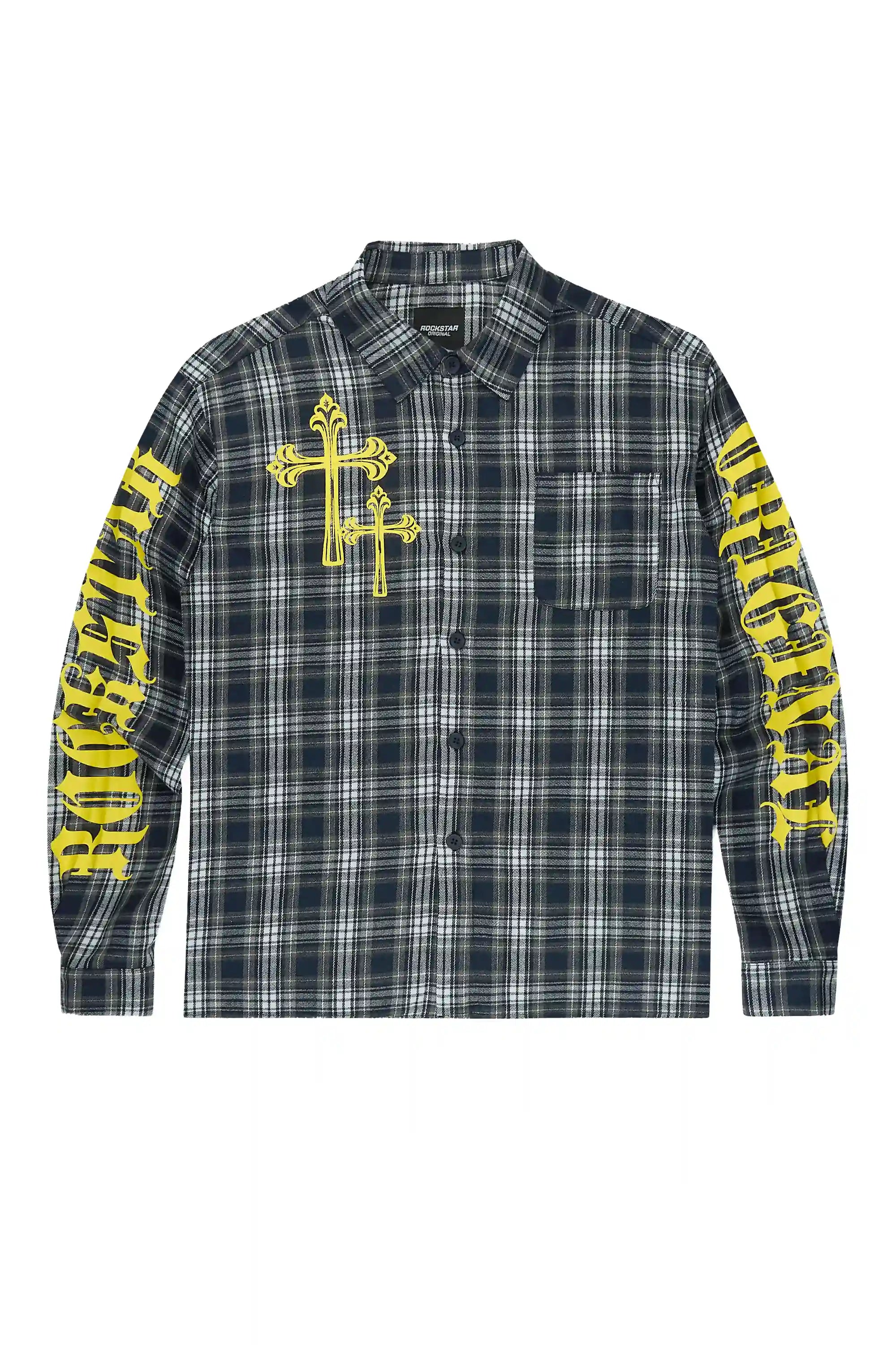 Helder Navy Flannel Long Sleeve Shirt - image 1