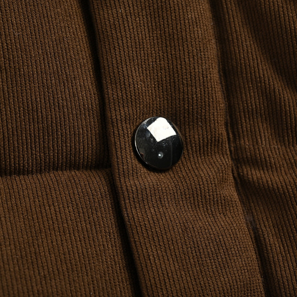 Prada Triangle Logo Down Vest — Dark Brown