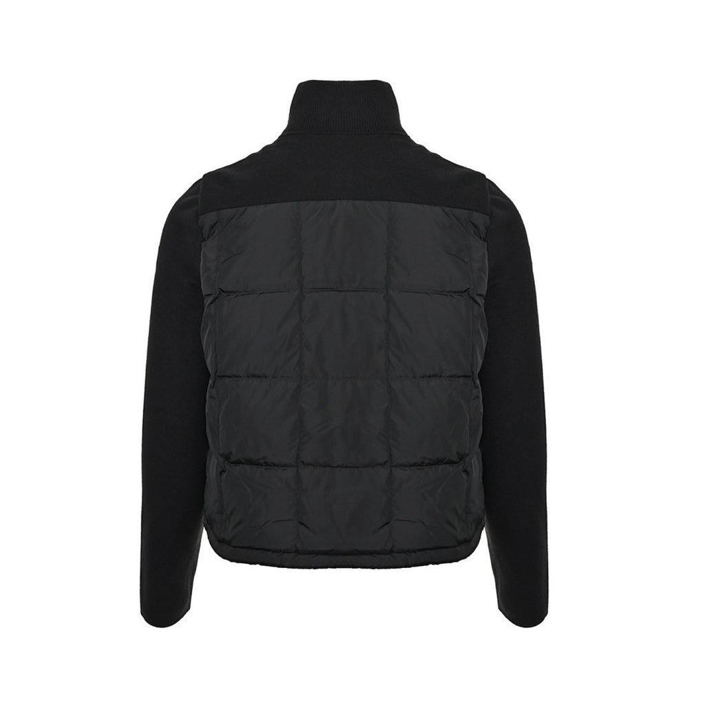 Moncler Hybrid Quilted Jacket — Knit Sleeve, Double Zip Small version