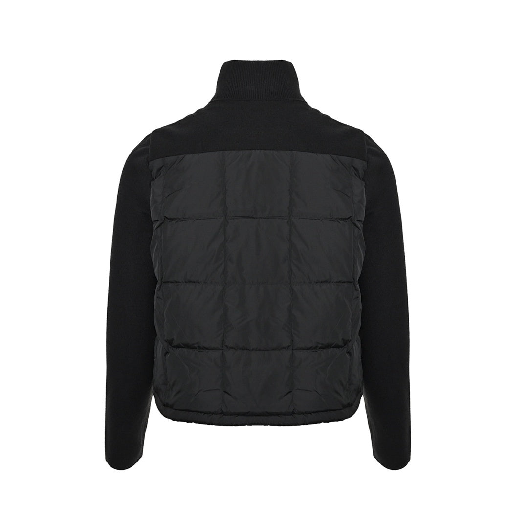 Moncler Hybrid Quilted Jacket — Knit Sleeve, Double Zip Small version