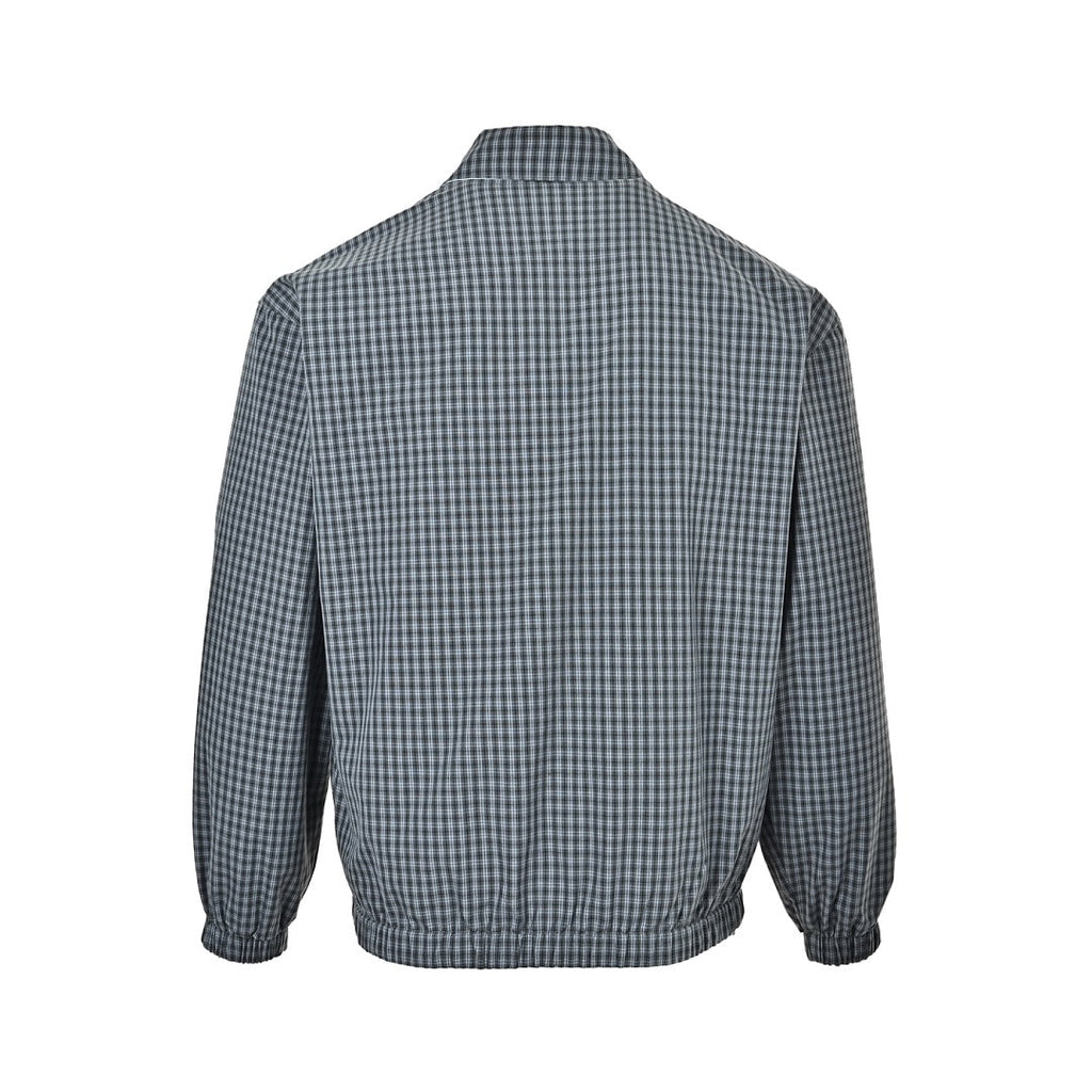 Prada Reversible Check Zip Jacket — Grey / Light Blue