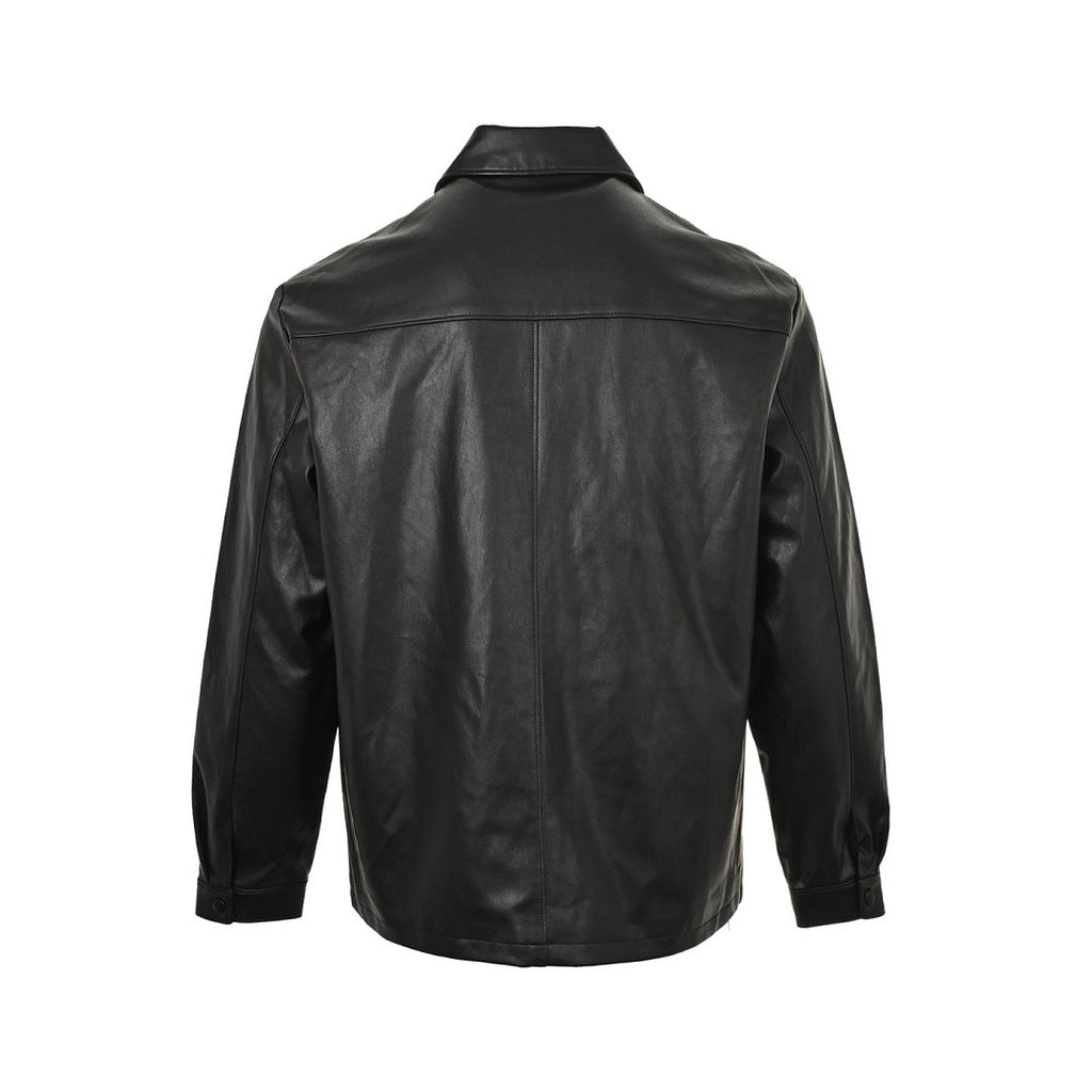 Prada Glossy Snap-Front Shirt Jacket — Black