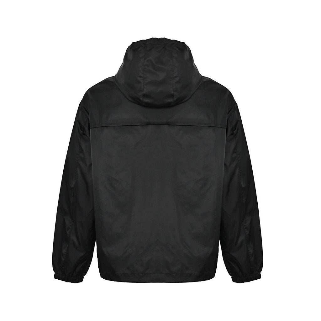 Prada Tonal Logo Hooded Zip Jacket — Black