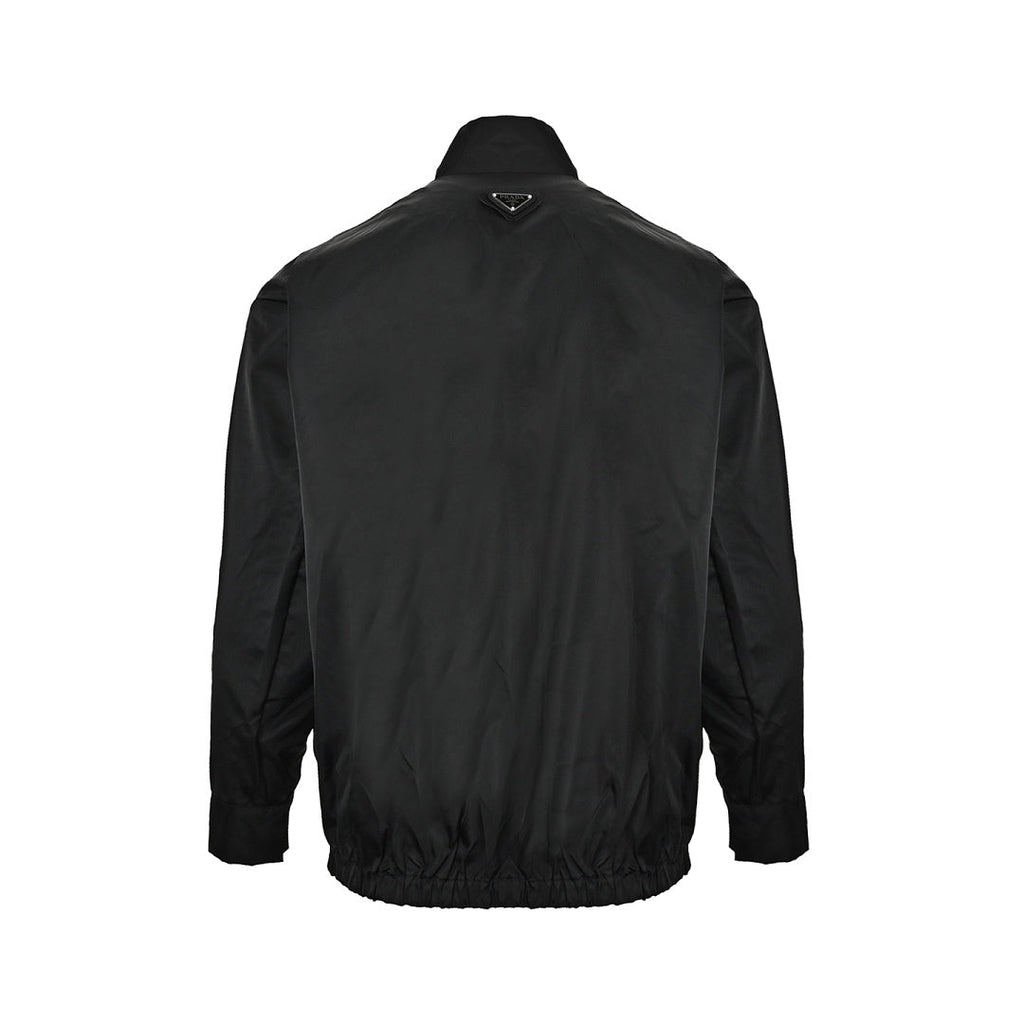 Prada Stand-Collar Two-Way Zip Jacket — Black