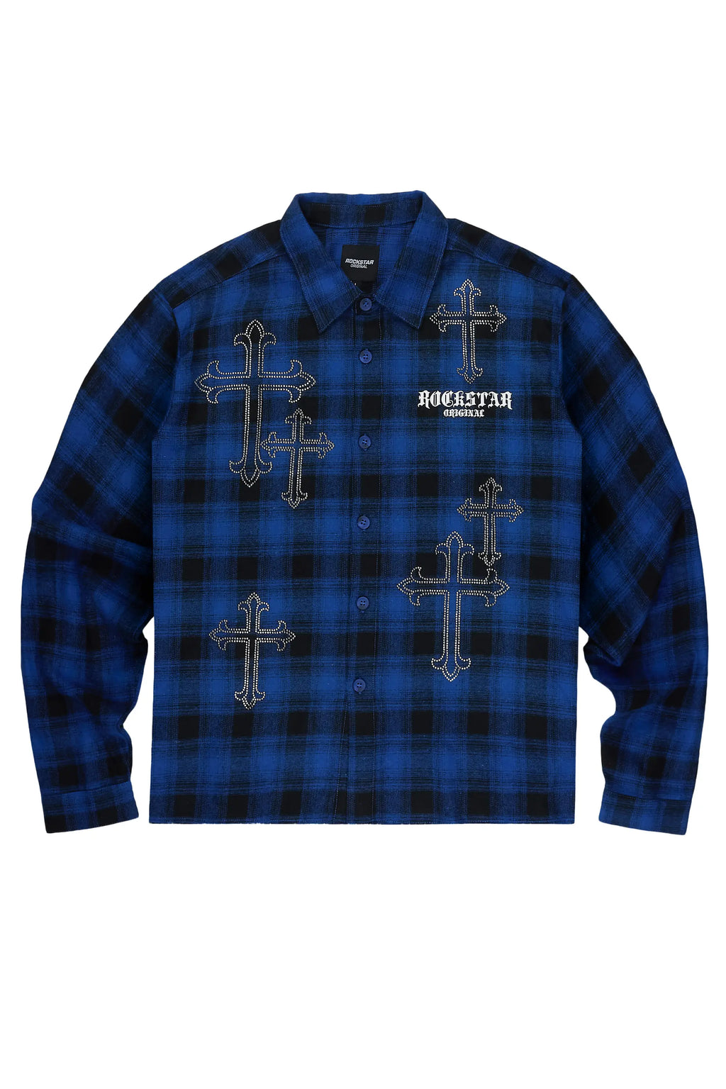 Poldi Royal Rhinestone Flannel Long Sleeve Shirt - image 1
