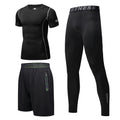 New Men's Fitness Apparel Quick-Drying Long-Sleeved Pants Tight-Fitting Elastic Sports Suit Three-Piece Set
