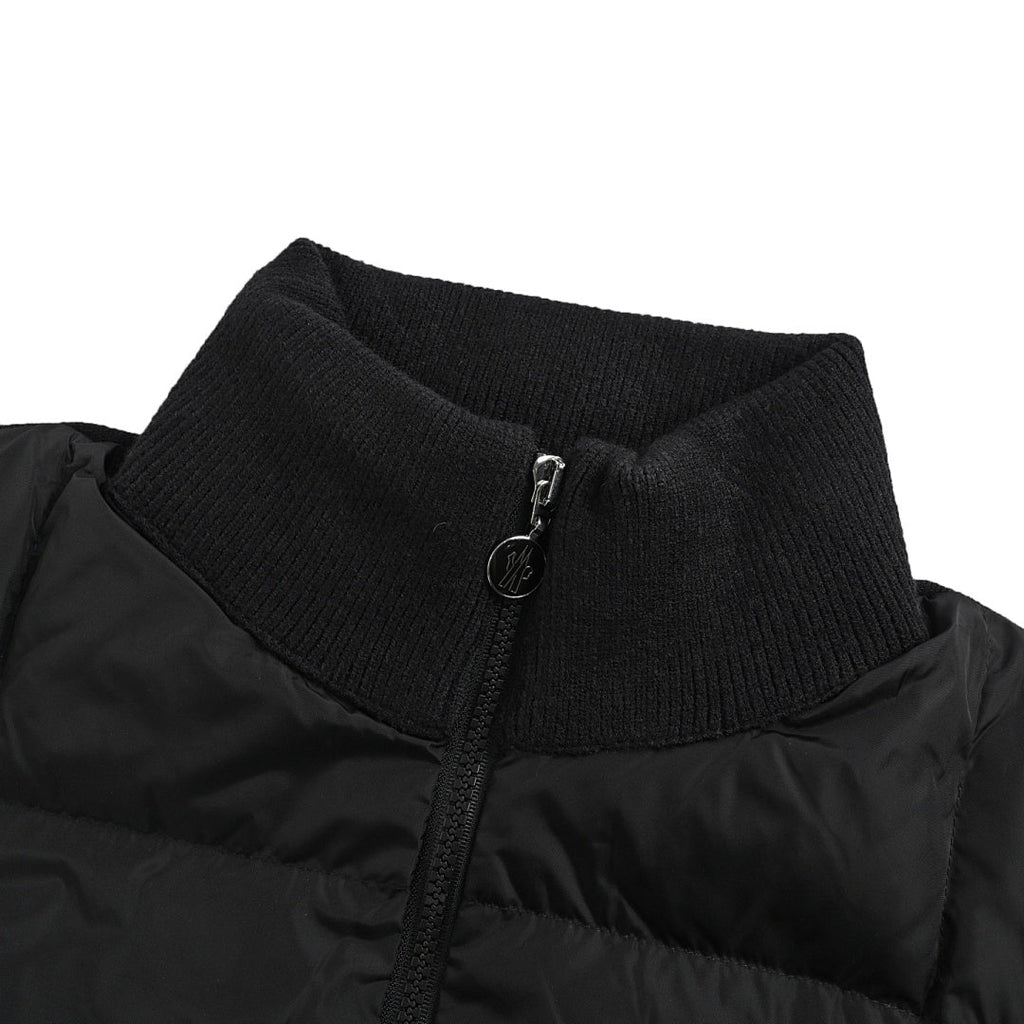 Moncler Hybrid Quilted Jacket — Knit Sleeve, Double Zip Small version