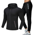 New Men's Fitness Apparel Quick-Drying Long-Sleeved Pants Tight-Fitting Elastic Sports Suit Two-piece Set