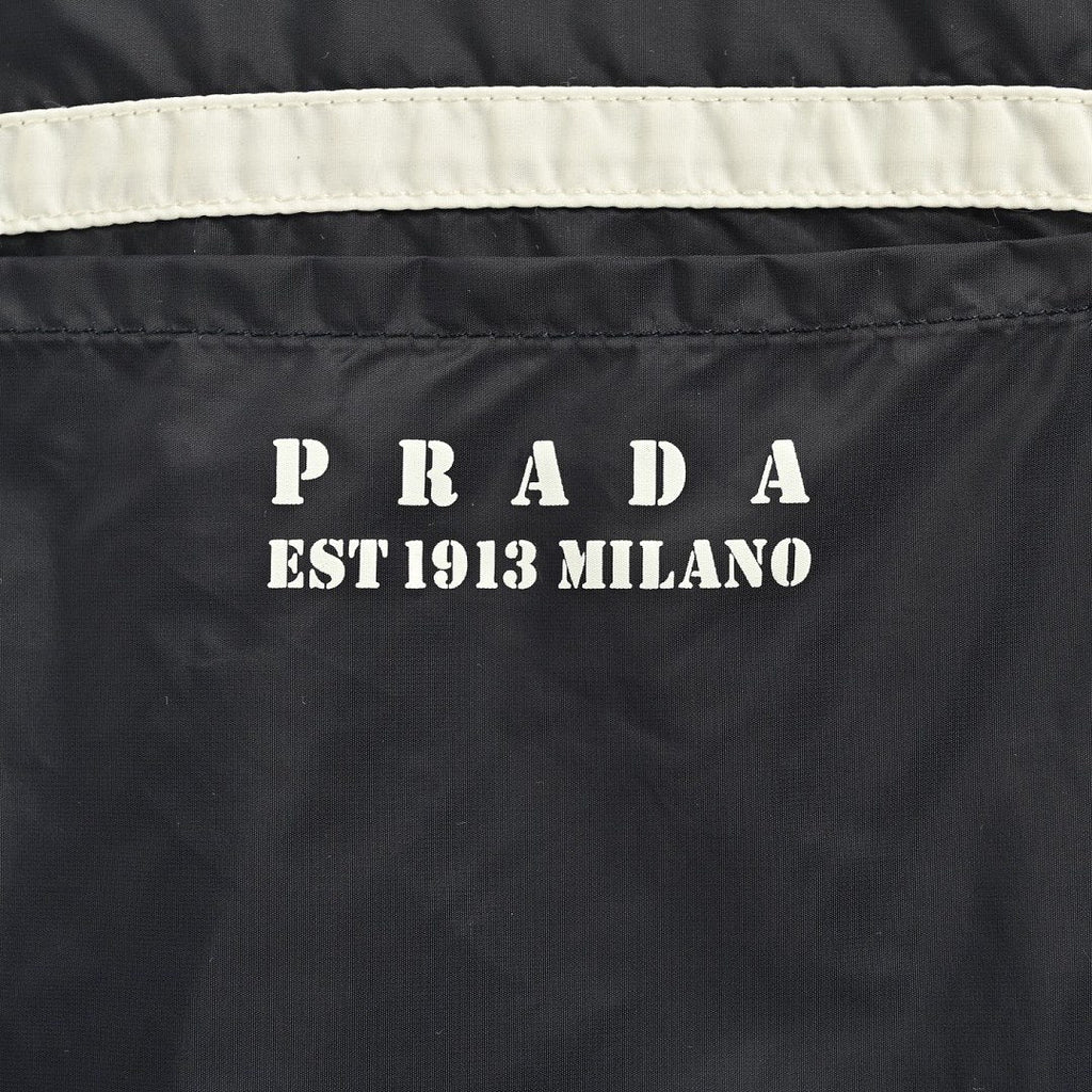 Prada Double-Stripe Hooded Zip Jacket — Black