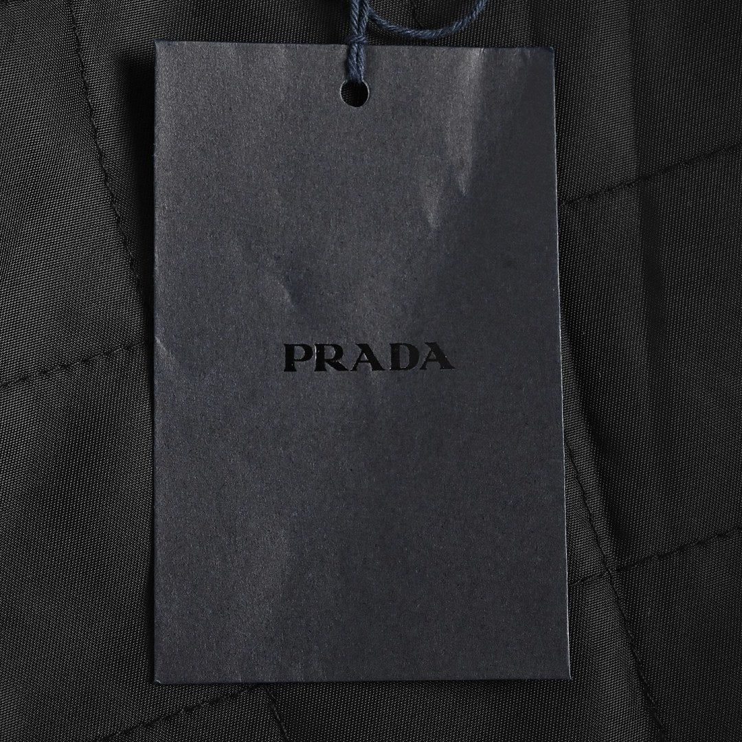 Prada Utility Bomber Jacket with Triangle Logo — Black