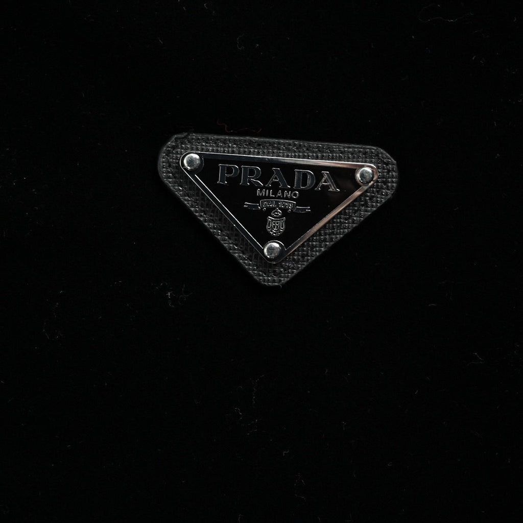 Prada Triangle Logo Stand-Collar Zip Jacket — Black