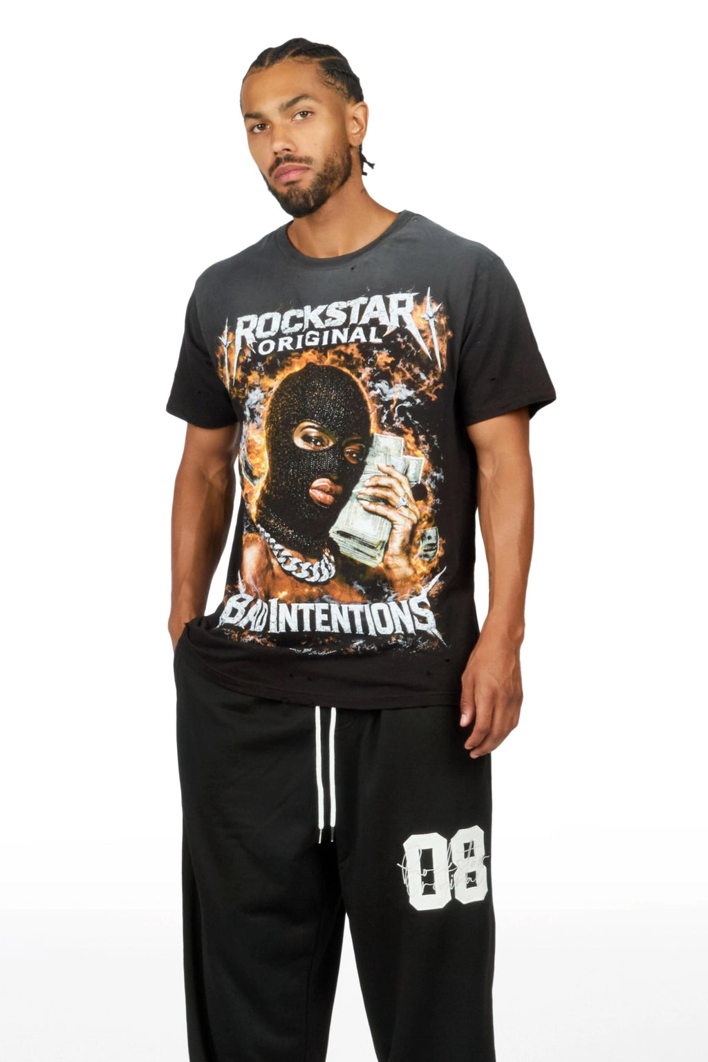 Zanja Black Oversized Graphic T-Shirt - image 6