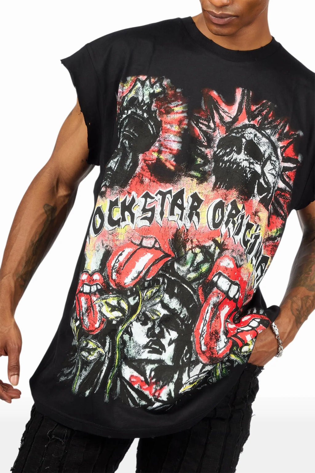 Falon Black Cut Off Tee - image 2