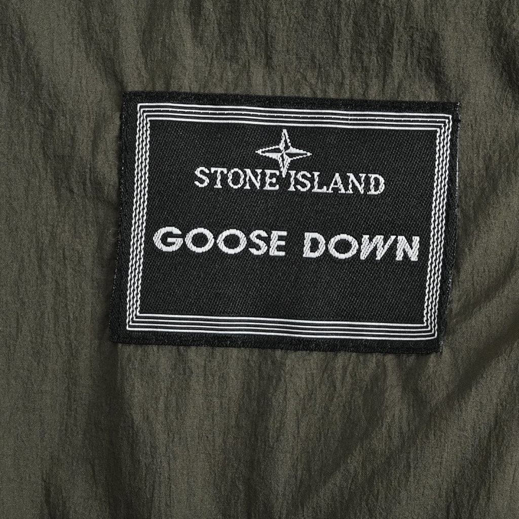 Stone Island Hooded Down Jacket — Olive Green, Compass Badge
