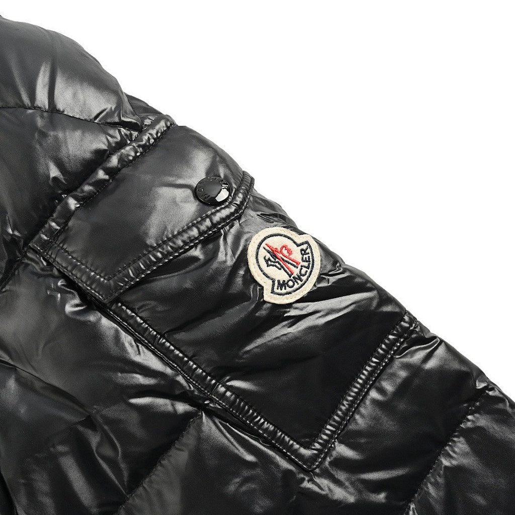 Moncler Glossy Hooded Down Jacket — Single Zip Front