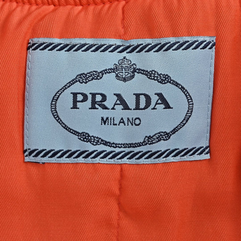 Prada Logo Bomber Jacket with Contrast Lining — Navy