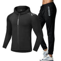 New Men's Fitness Apparel Quick-Drying Long-Sleeved Pants Tight-Fitting Elastic Sports Suit Two-piece Set