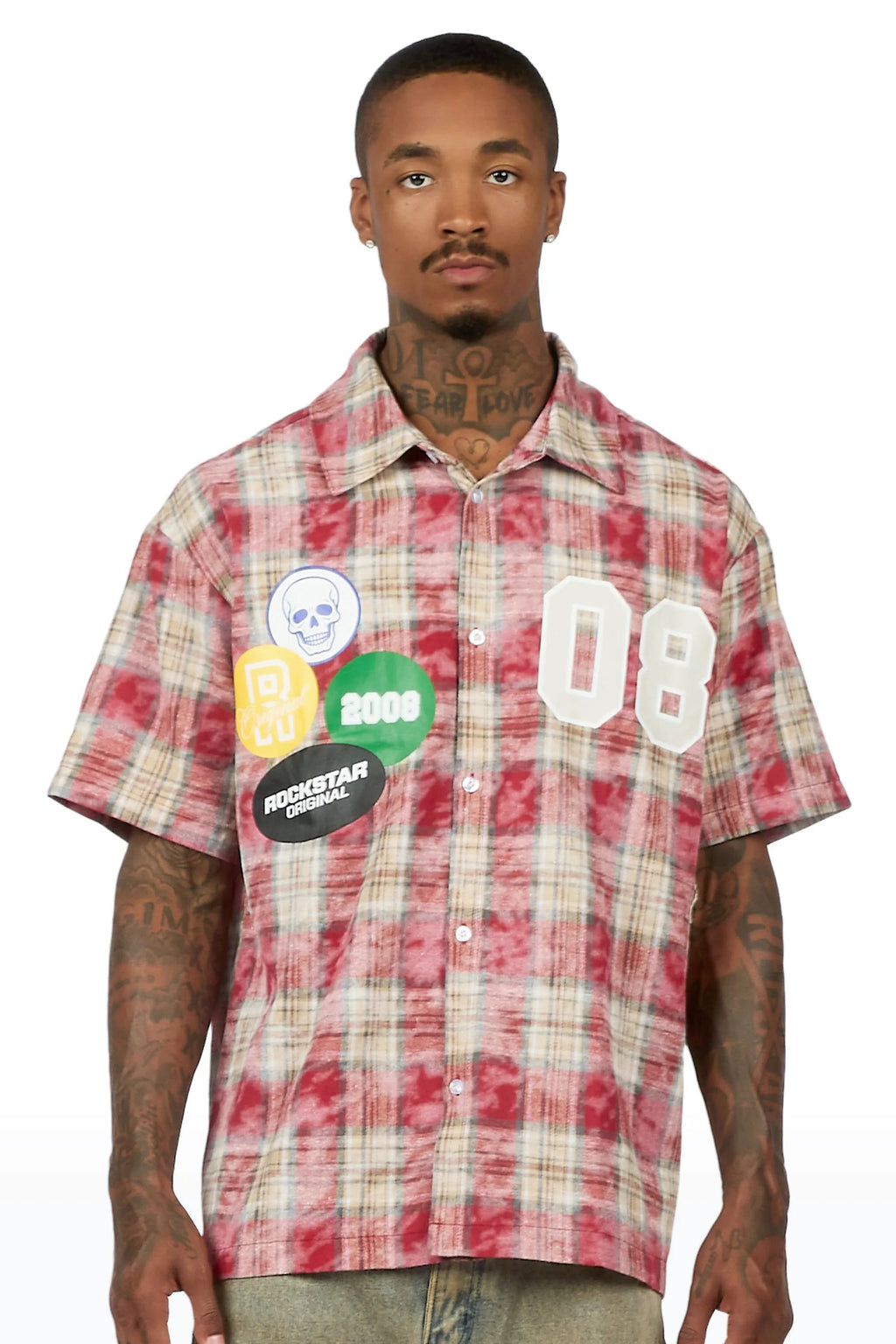Emre Red Flannel Short Sleeve Shirt - image 5