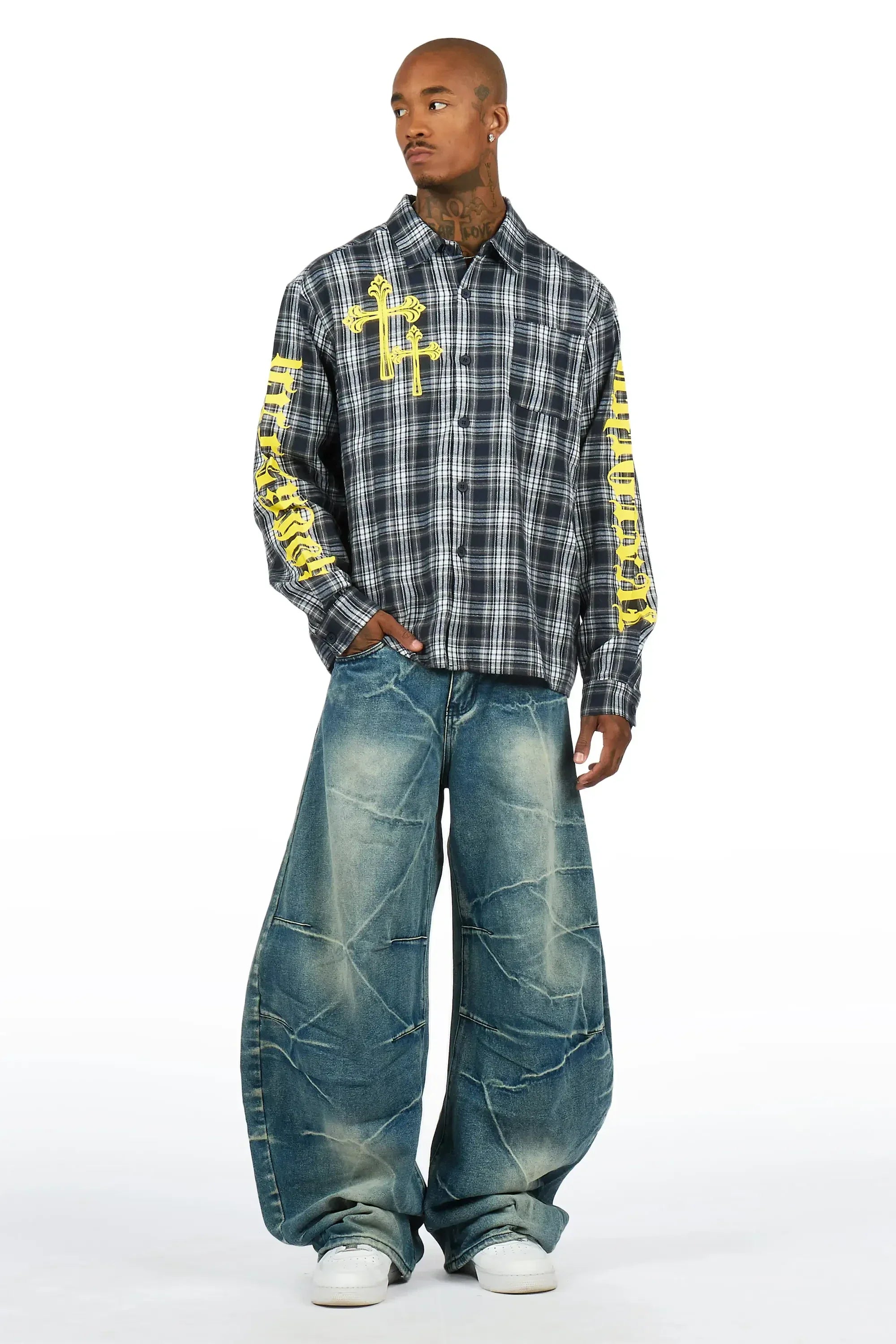 Helder Navy Flannel Long Sleeve Shirt - image 2