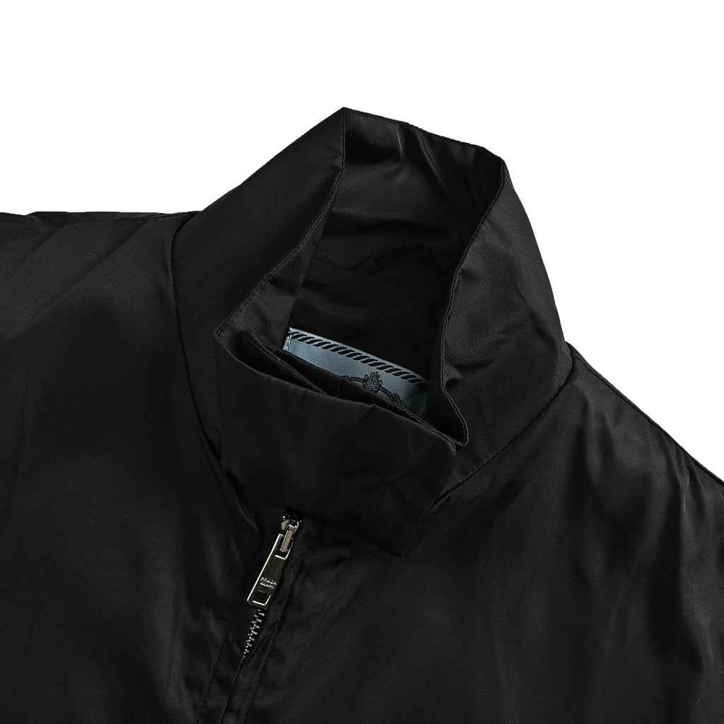 Prada Stand-Collar Two-Way Zip Jacket — Black