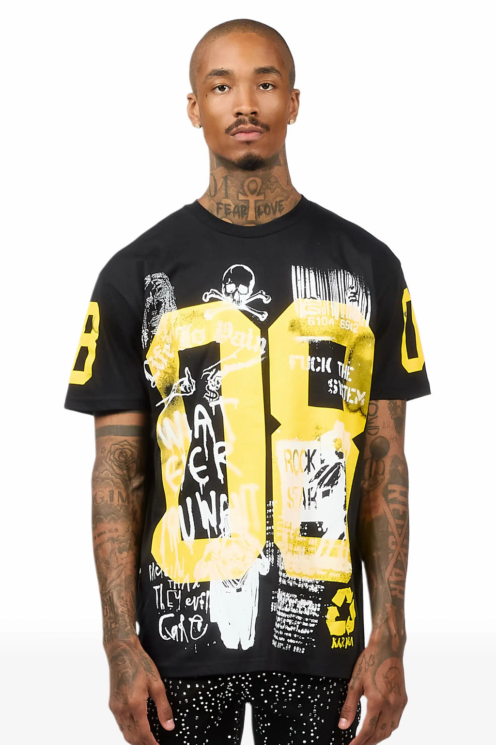 Grill 3.0 Black/Yellow Oversized Graphic T-Shirt - image 2