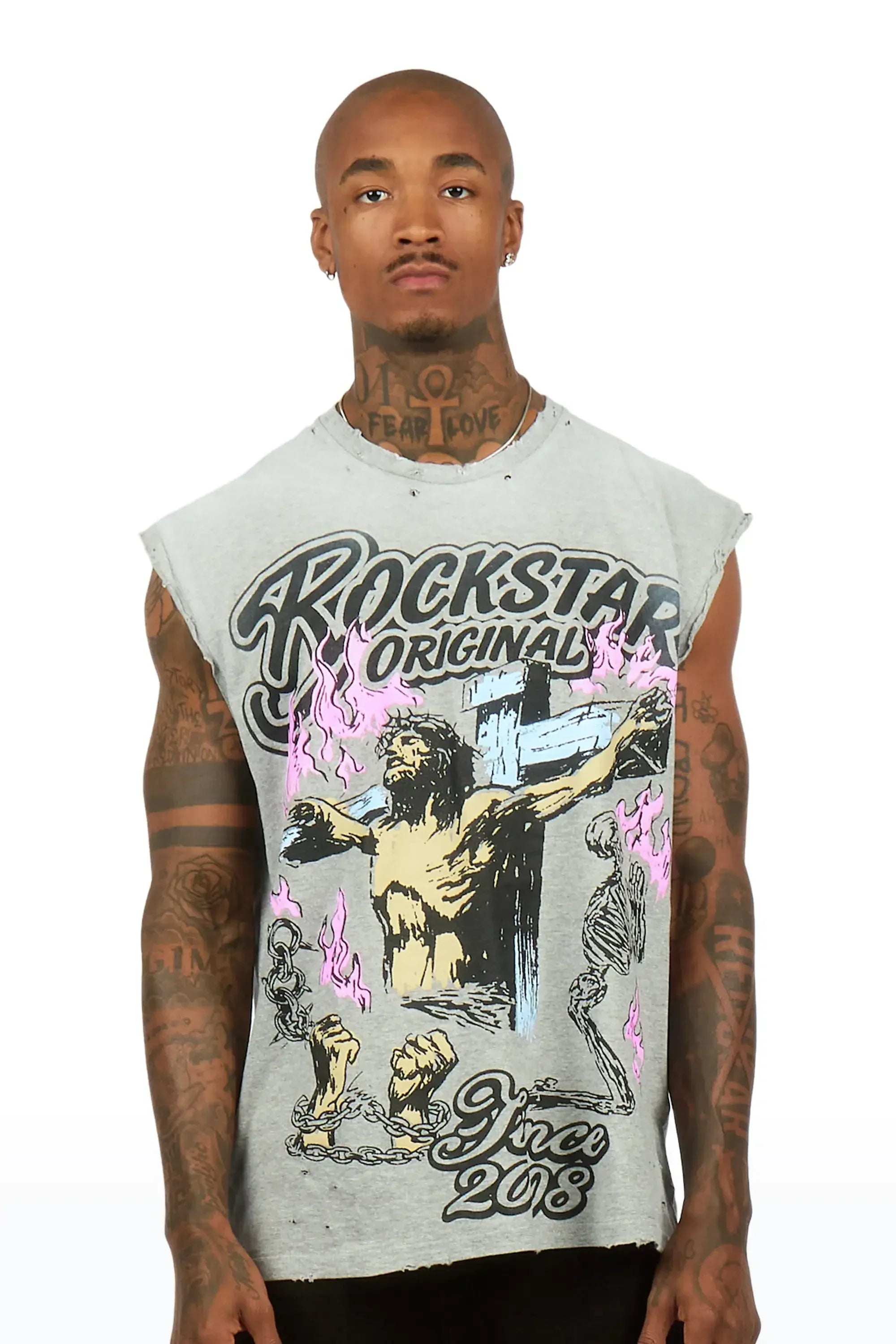 Kyren Grey Cut Off Tee - image 2