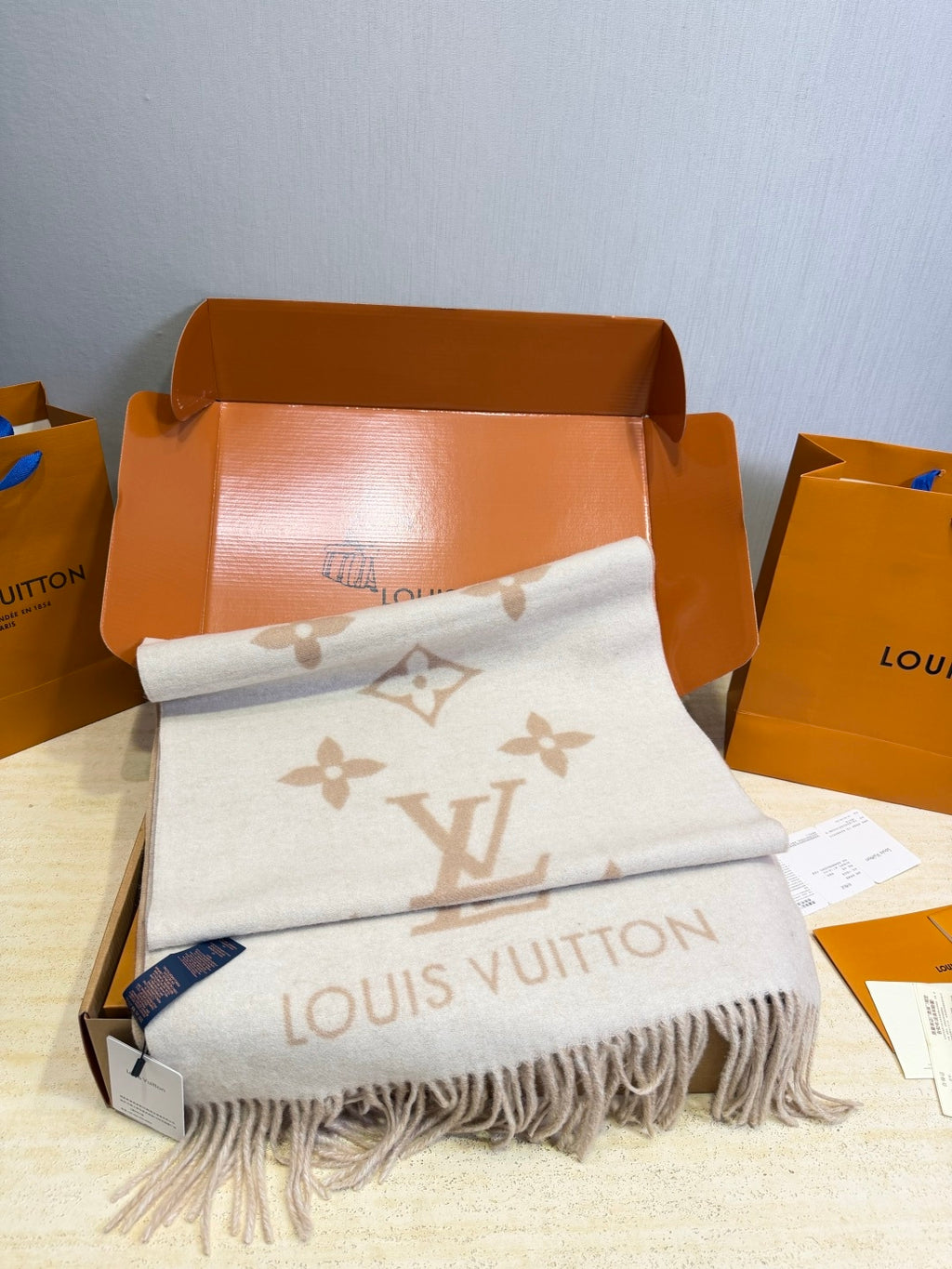 Louis Vuitton Wool Jacquard Monogram Scarf
