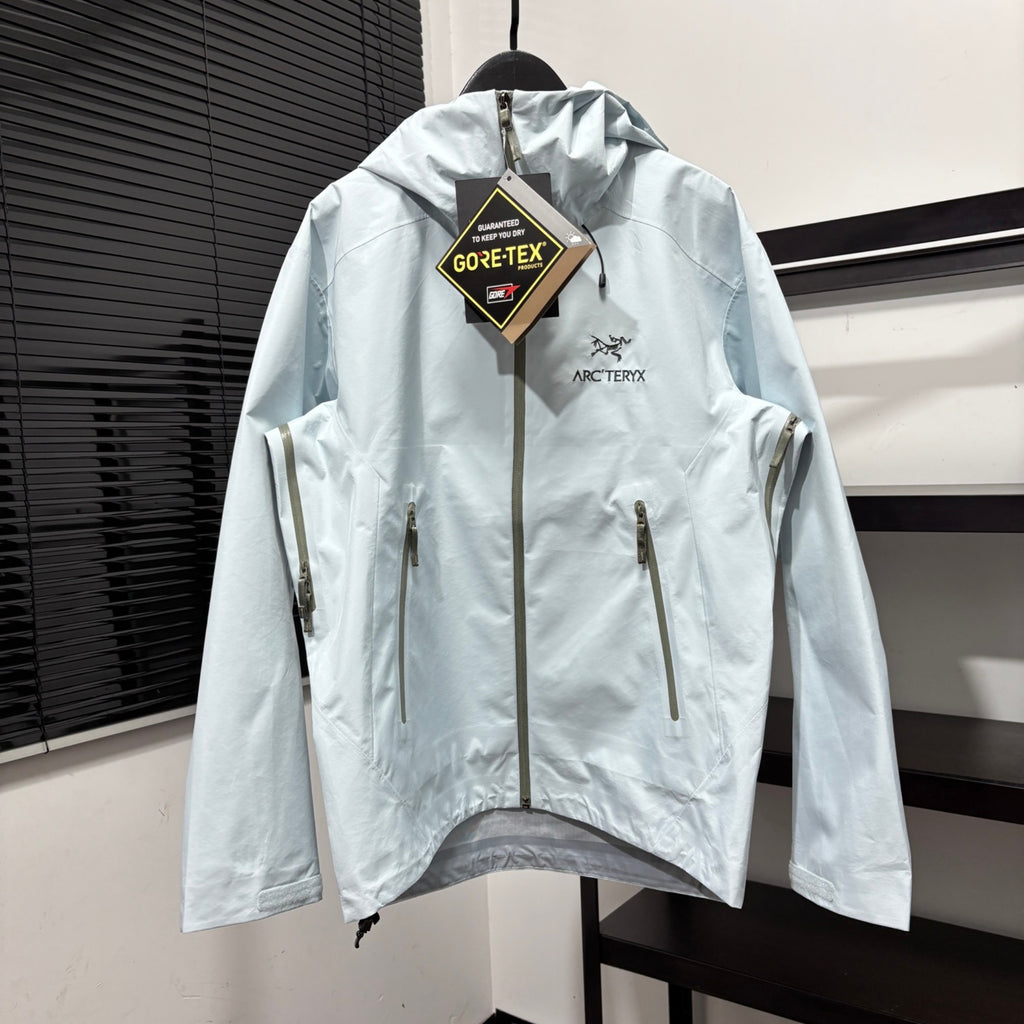 Arc'teryx Light Grey Hooded Zip-Up Jacket