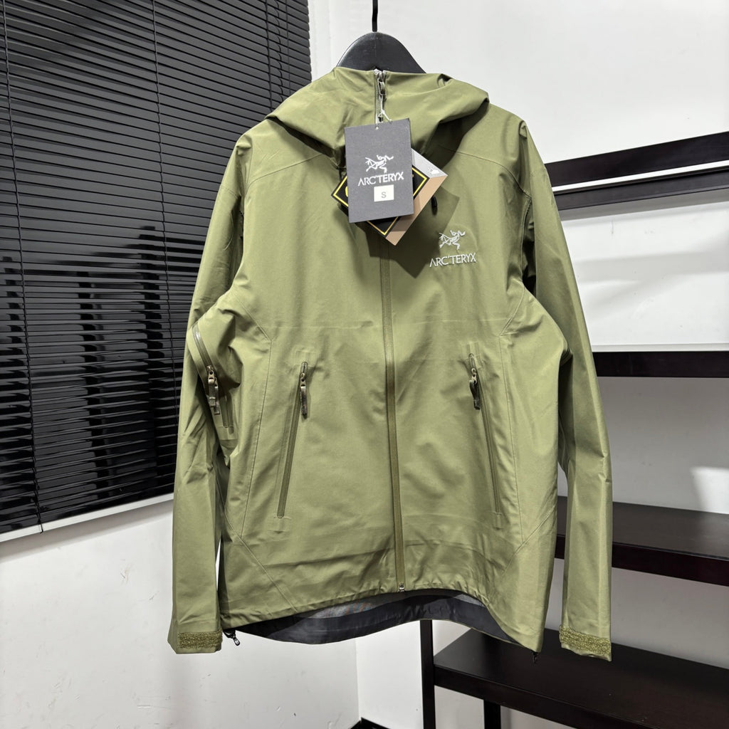 Arc'teryx Olive Green Hooded Zip-Up Jacket