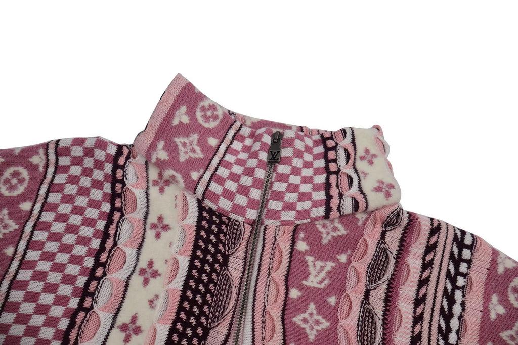 Louis Vuitton Monogram Patchwork Knit Zip Jacket