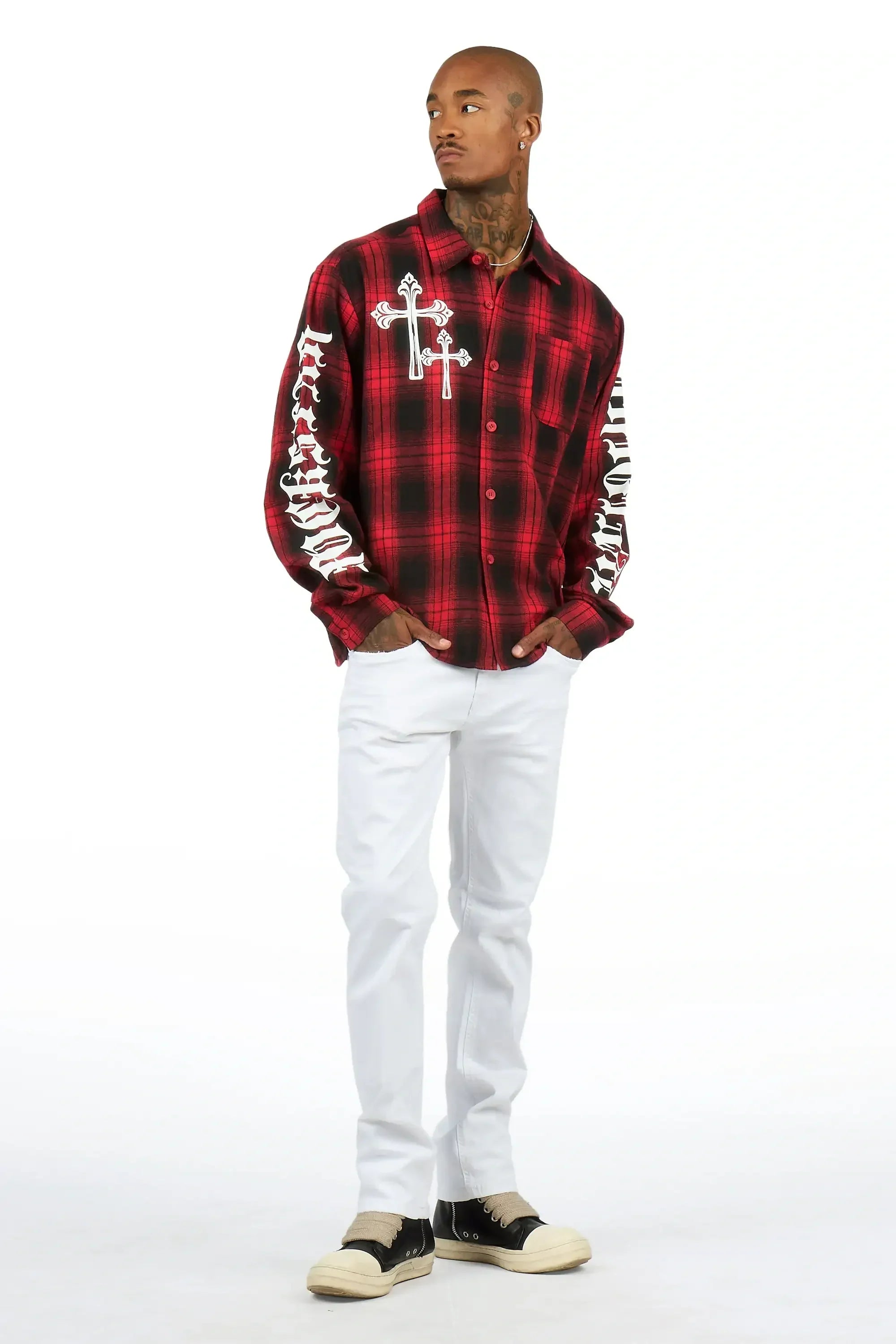 Helder Red Flannel Long Sleeve Shirt - image 2