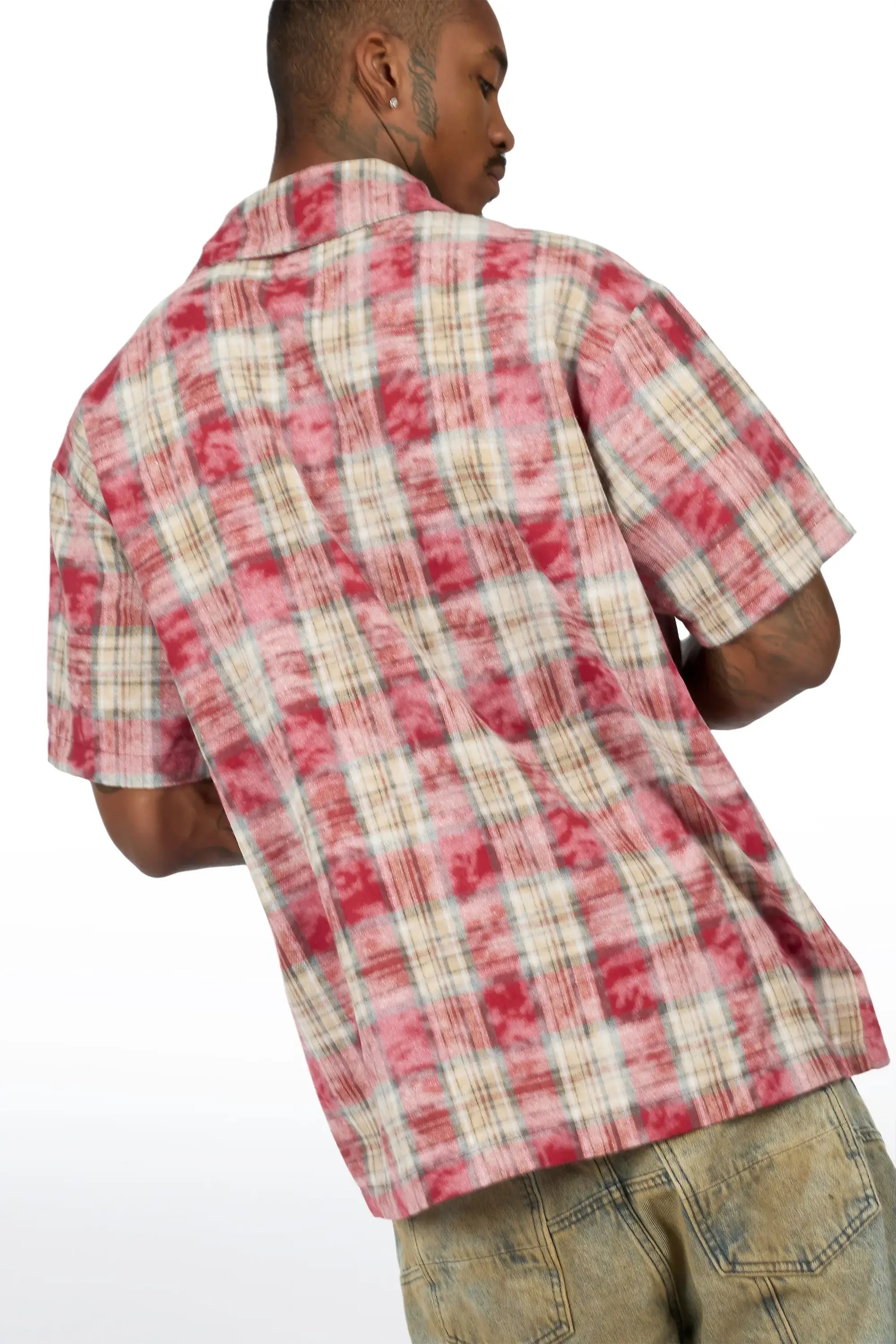 Emre Red Flannel Short Sleeve Shirt - image 4