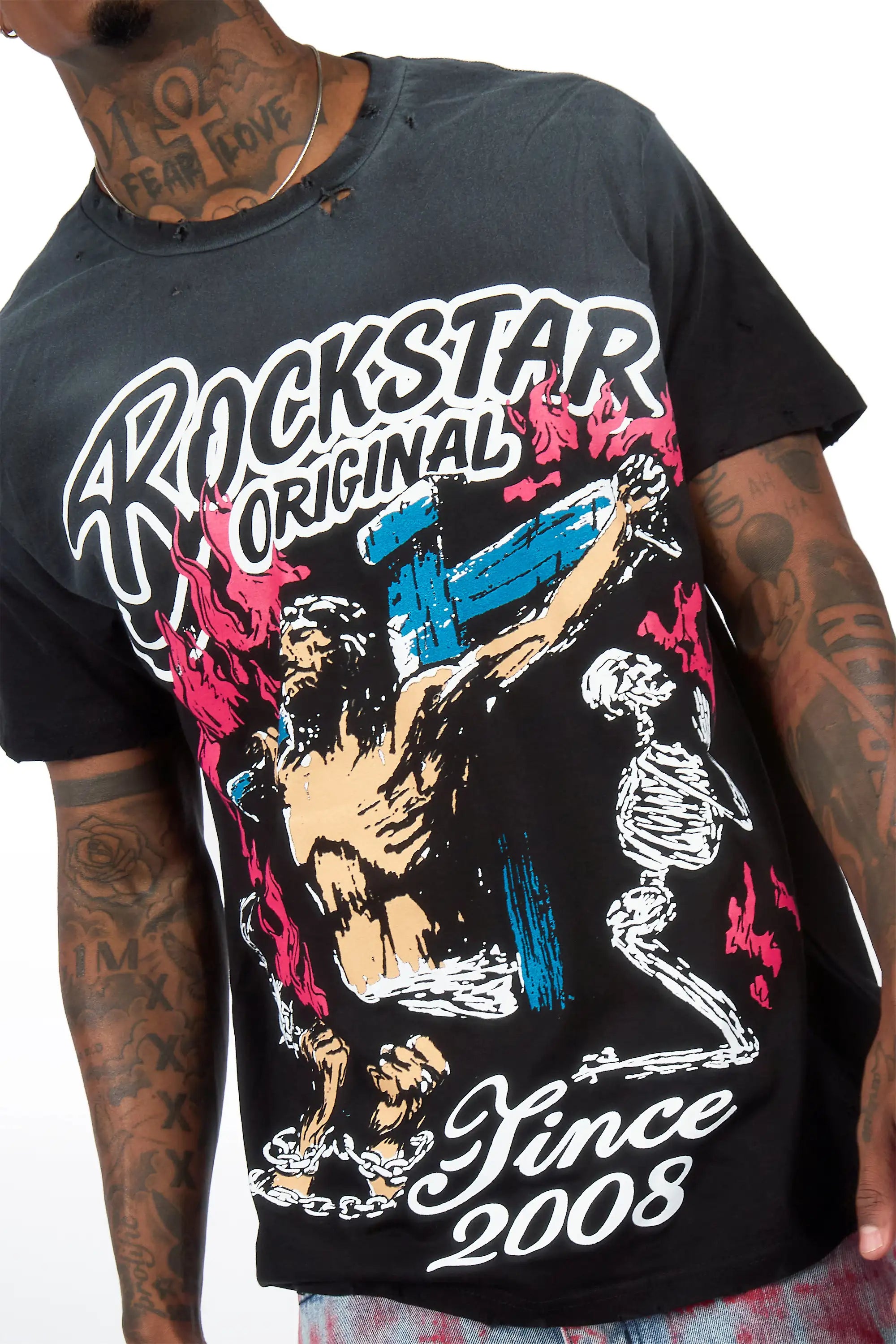 Kyren Black Oversized Graphic T-Shirt - image 2