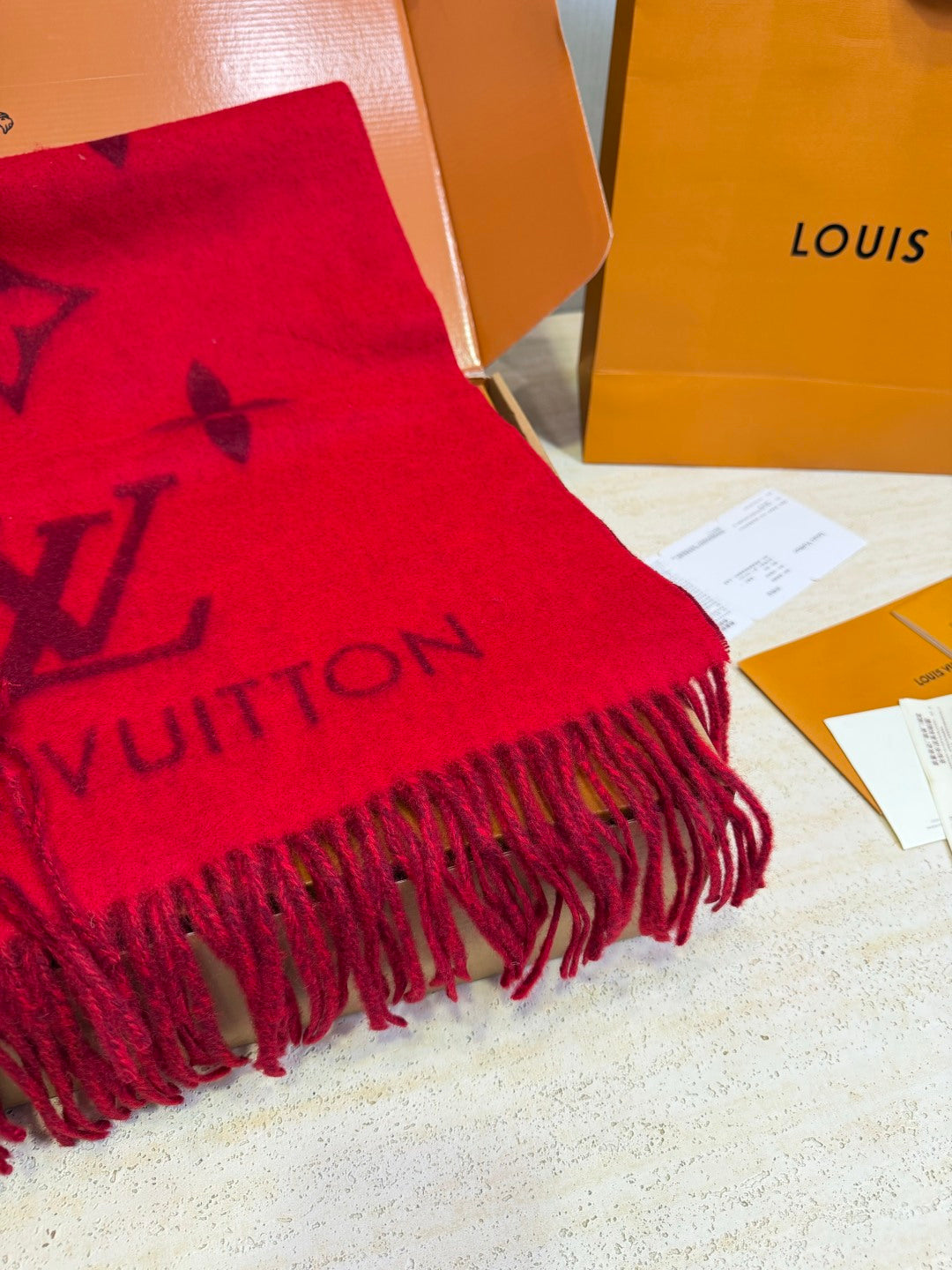 Louis Vuitton Wool Jacquard Monogram Scarf