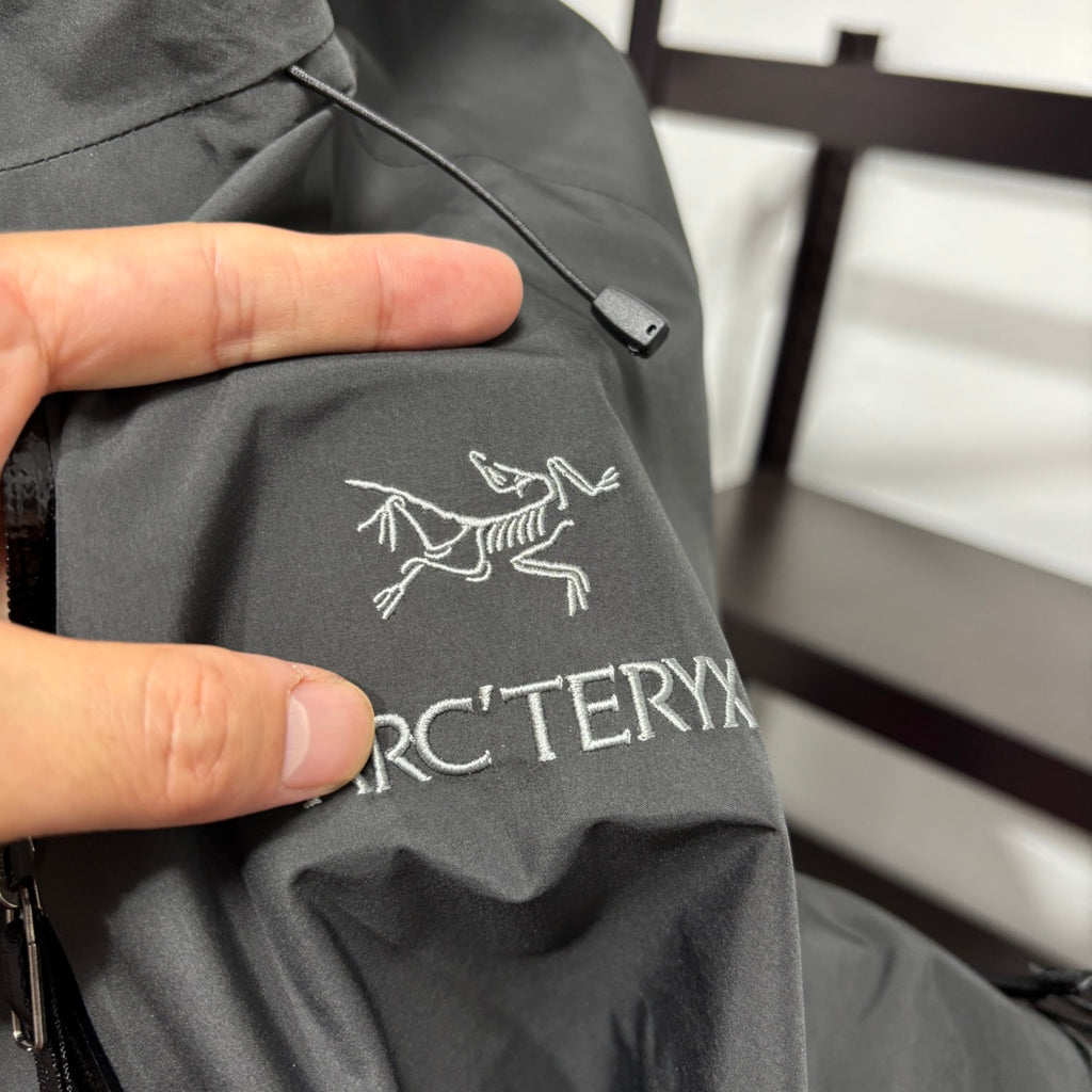 Arc'teryx Black Hooded Zip-Up Jacket
