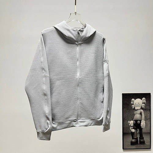 Arc'teryx Textured Full-Zip Hooded Jacket – Light Grey