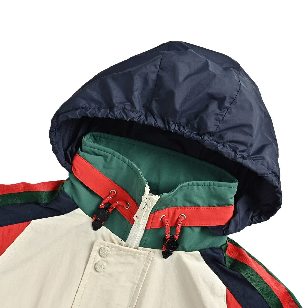 Gucci Web Stripe Colour-Block Hooded Jacket
