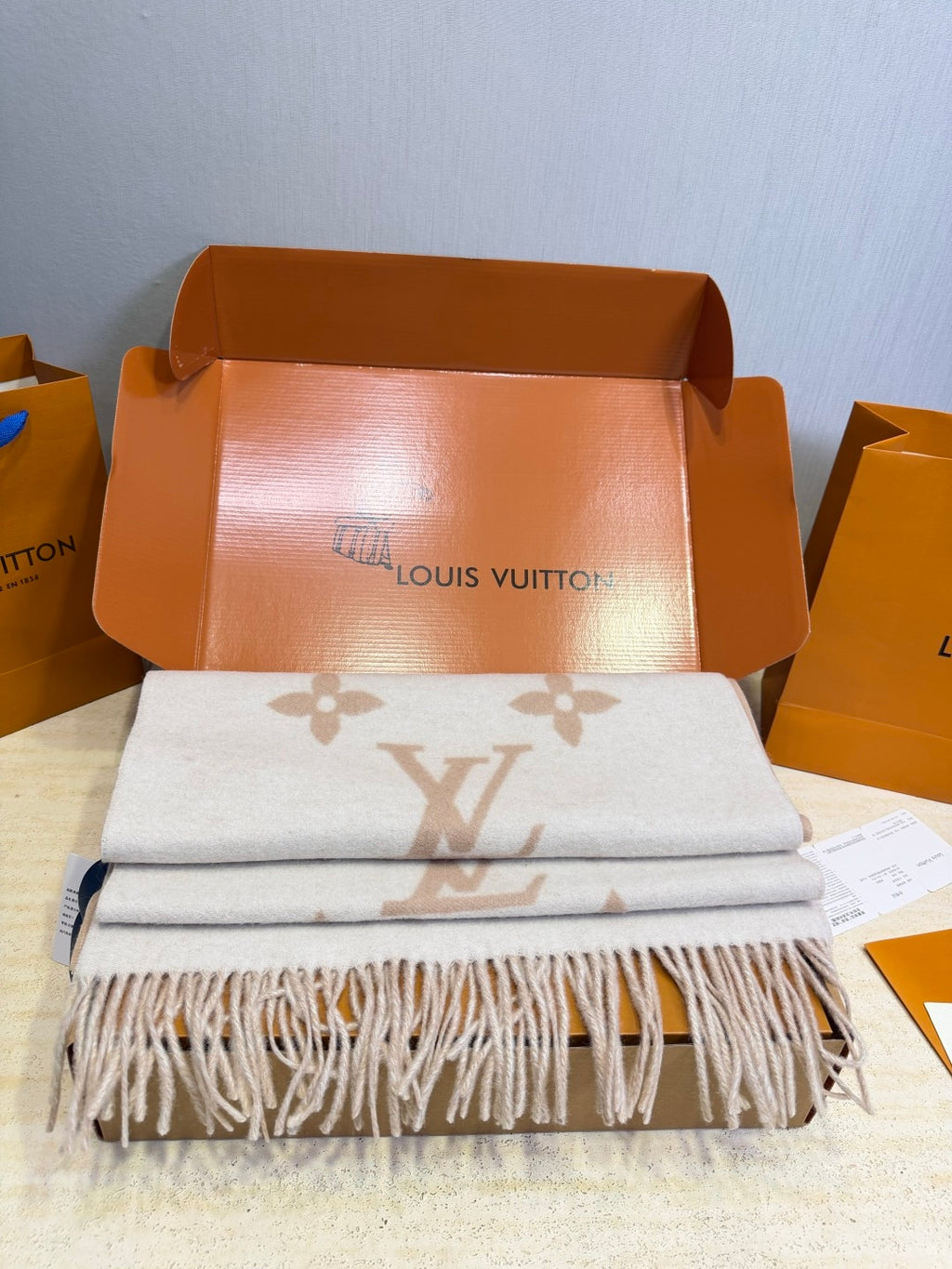 Louis Vuitton Wool Jacquard Monogram Scarf