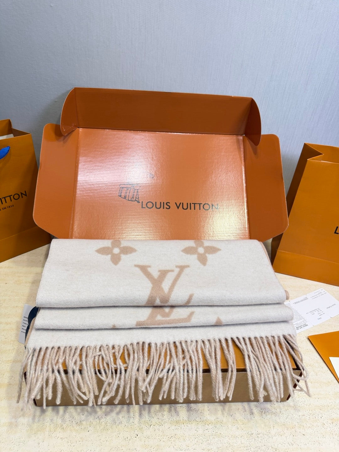 Louis Vuitton Wool Jacquard Monogram Scarf
