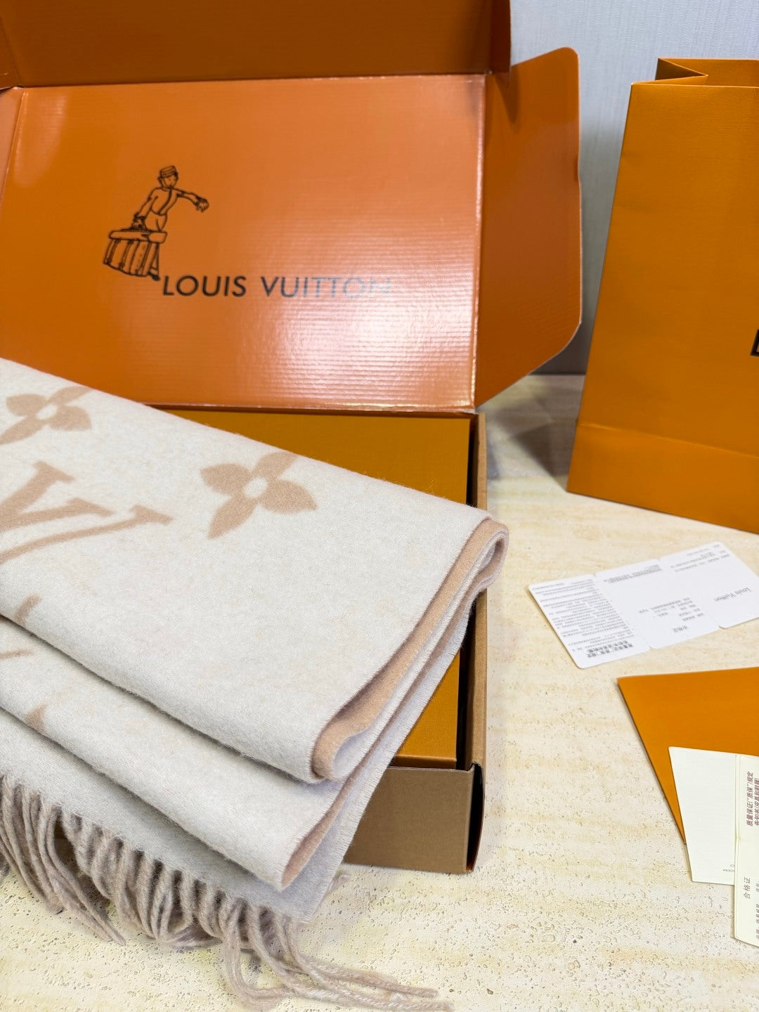 Louis Vuitton Wool Jacquard Monogram Scarf