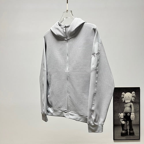 Arc'teryx Textured Full-Zip Hooded Jacket – Light Grey