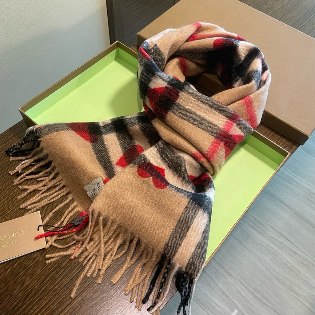 Burberry reversible two-tone wool scarf featuring a circular logo design, crafted from a cotton-wool blend